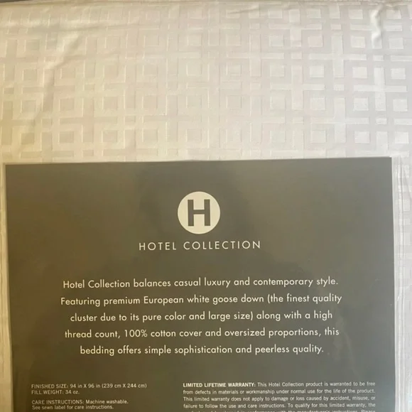 - - Hotel Collection Goose Down Comforters
